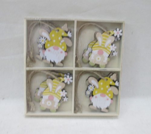 WOODEN LD*8REINDEER+FLOWER.YELLOW13