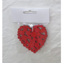 WOODEN HEART RED CIRCLE  8*8