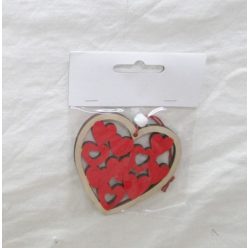 WOODEN HEART FULL OF HEARTS RED8*8