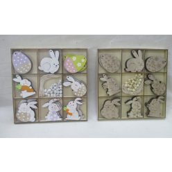 WOODEN DIY TREE*24BUNNY+EASTER EGG