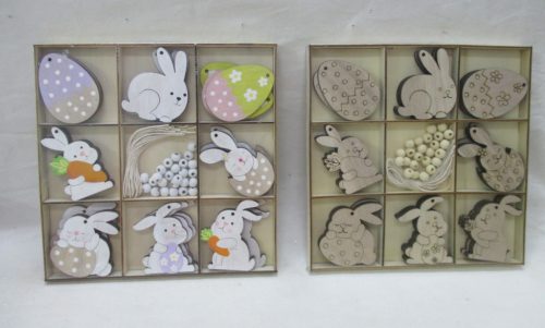 WOODEN DIY TREE*24BUNNY+EASTER EGG