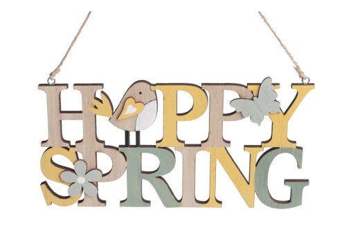 WOODEN CUT HAPPY SPRING RED22*11