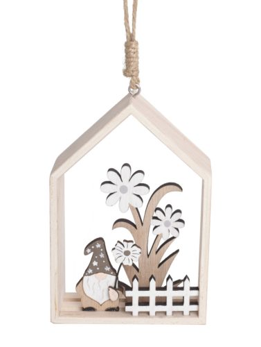 WOOD LAND.HOUSE NOSE+FLOWER.WHITE8*12