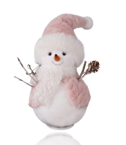 DEK.SNOWMAN/GIRL STANDING WH/RED2S19