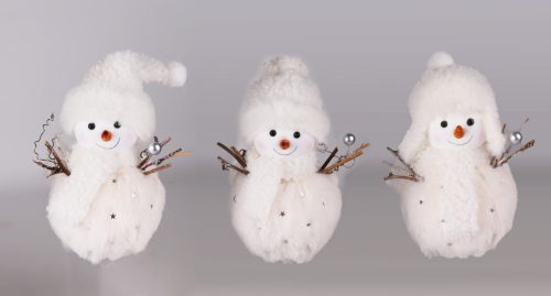 DEK.SNOWMAN WHITE FUR/RED FLIT18