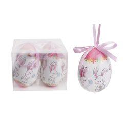 DEK.EGG*4PAINTED BUNNY7.5
