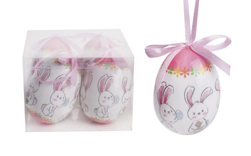 DEK.EGG*4PAINTED BUNNY7.5