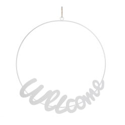 METAL COP.WELCOME WHITE 32*31