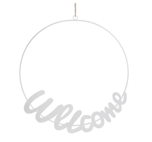 METAL COP.WELCOME WHITE 32*31