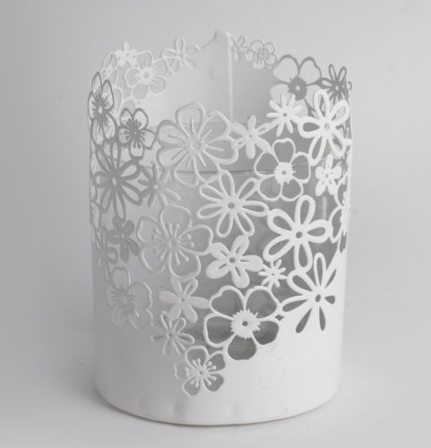 METAL+DECORATIVE HANGING FLOWER.WHT9*7