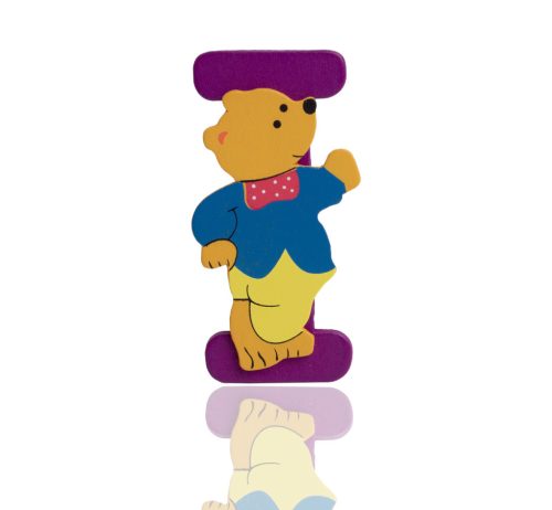 WOODEN LETTER BEAR "I