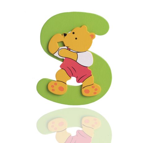 WOODEN LETTER BEAR "S