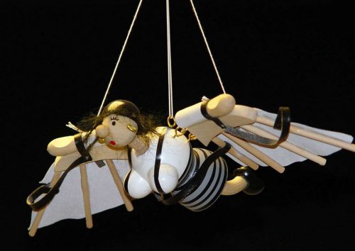 WOODEN SPRING AIRPLANE WOMAN