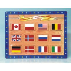 WOODEN PUZZLE FLAG+COUNTRY NAME