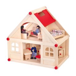 WOODEN DOLLHOUSE SET 13PCS