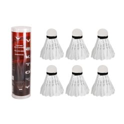 FEATHER BALL*6PCS/PADDLE-WHITE