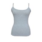 Women's cotton two-piece lingerie set - classic briefs-spaghetti strap top - gray - L