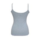 Women's cotton two-piece lingerie set - classic briefs-spaghetti strap top - gray - L