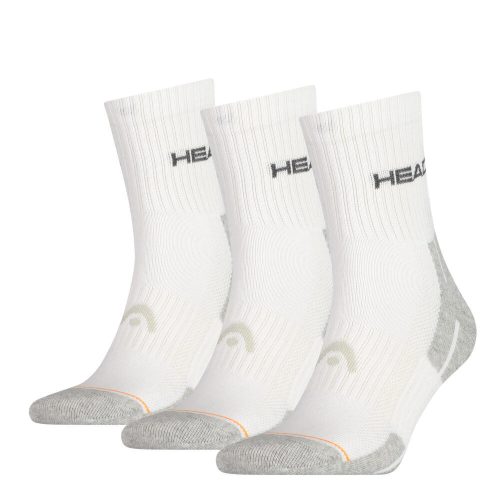 Head unisex sports socks - breathable half-plush sole 3 pairs - white - 35-38