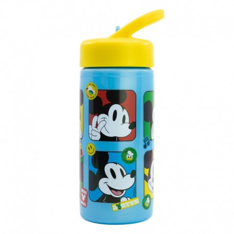 PLASTIC STRAW BOTTLE 410 ML Mickey Mouse