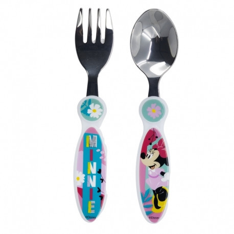 2 PCS ELLIPTICAL METAL CUTLERY SET MINNIE MOUSE MORE MINNIE