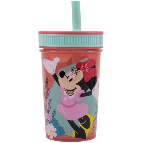 Disney Minnie Mouse plastic, leak-proof silicone straw cup - 420 ml