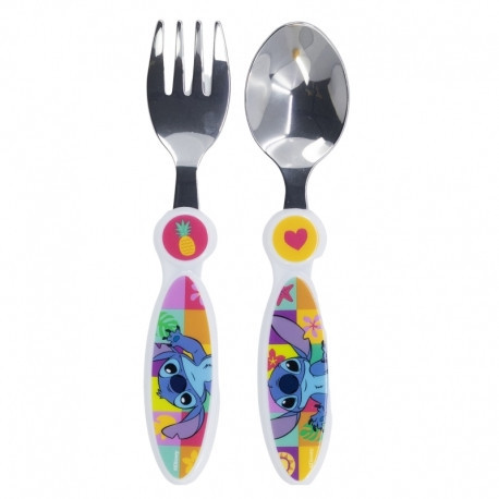 2 PCS ELLIPTICAL METAL CUTLERY SET STITCH