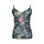 Women's lingerie set with flower pattern - black - M