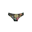 Women's lingerie set with flower pattern - black - S
