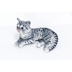 CAT LYING GREY 32CM