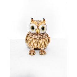 OWL STANDING CREAM-BROWN 25CM