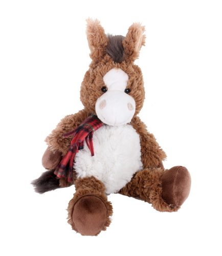 HORSE BROWN/WHITE+SCARF 18