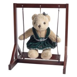 GIRL BEAR SWINGING /WOOD/ 30CM