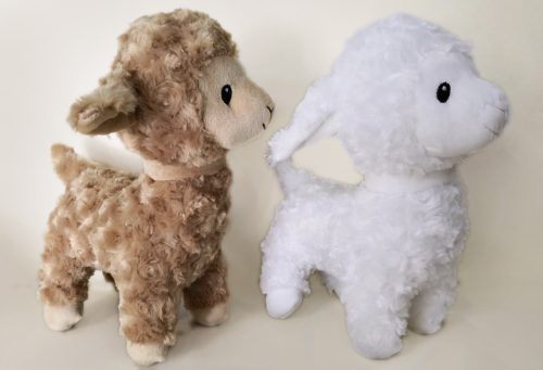 LAMB STANDING WHITE/BROWN 2STEMS 20