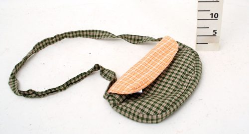 Shoulder bag green checkered 25cm