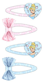 Disney Princesses (Cinderella) glitter hair clip set of 2