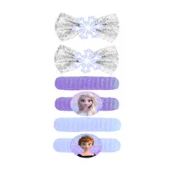 Frozen glitter hair clip set and 4 hair ties in one