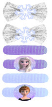 Frozen glitter hair clip set and 4 hair ties in one