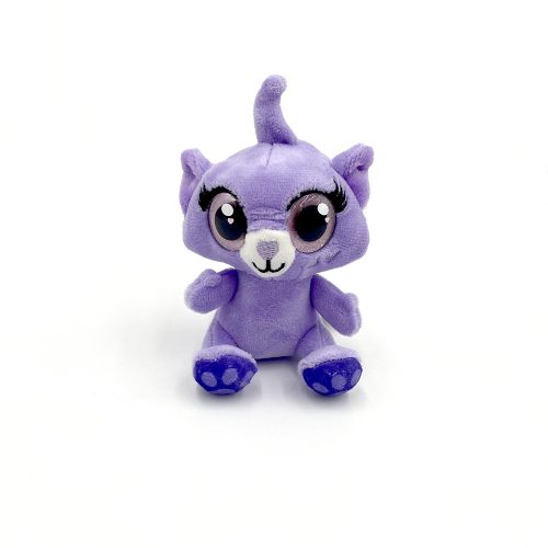 Big-eyed cute plush Cat 10cm high - Purple