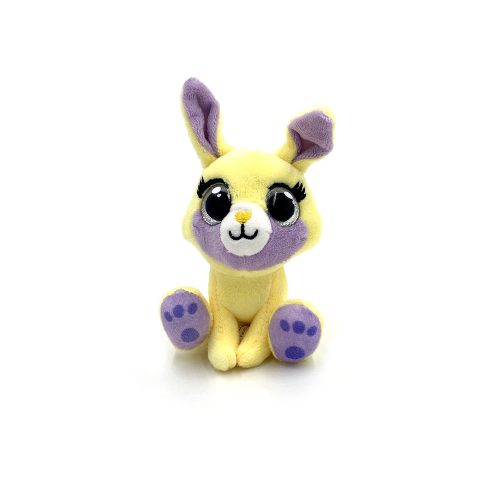 Big-eyed cute plush Rabbit 10cm high - Yellow/Purple