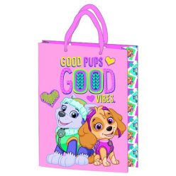   Gift bag 23x18x8.5cm, laminated plastic surface - Paw Patrol Pink