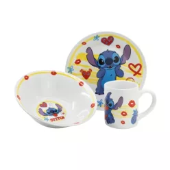   Stitch 3 részes kerámia étkészlet (lapostányér, mélytányér, bögre)