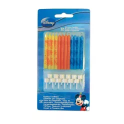 12 birthday candles and 12 holders DISNEY MICKEY MOUSE