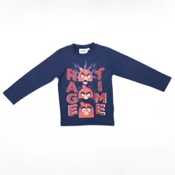   Angry Birds little boy long sleeve t-shirt - cotton t-shirt - dark blue_128