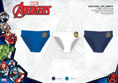 3-piece little boy cotton underwear - Avengers - 122-128