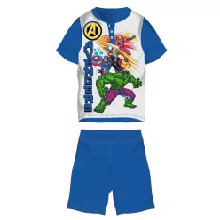   Avengers summer short sleeve kids pajamas - cotton jersey pajamas - medium blue - 98