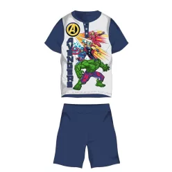   Avengers summer short sleeve kids pajamas - cotton jersey pajamas - dark blue - 110