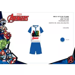   Avengers summer sleeveless kids pajamas - cotton pajamas - medium blue