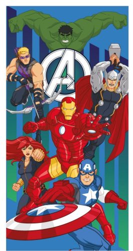 Avengers quick dry kids beach towel - 70x140 - blue
