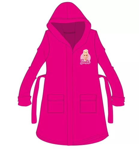 Barbie hooded cotton robe for kids - pink - 98-104